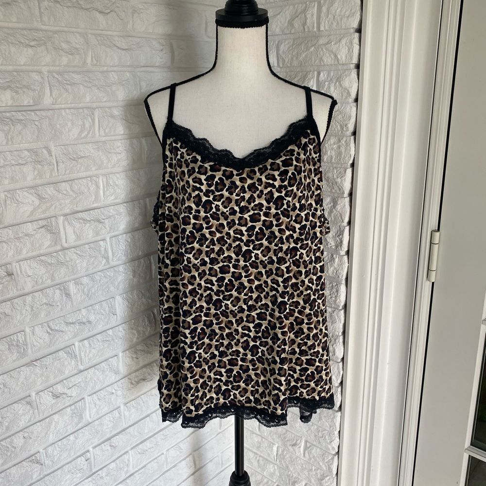 Cheetah Print Lace lingerie Style Tank Top